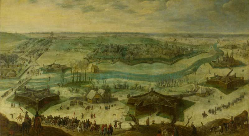 Peter Snayers A siege of a city, thought to be the siege of Gulik by the Spanish under the command of Hendrik van den Bergh, 5 September 1621-3 February 1622. Norge oil painting art